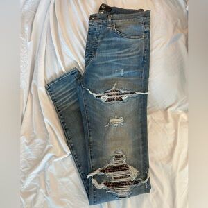 Amiri jeans “Leopard Patch” sz 32